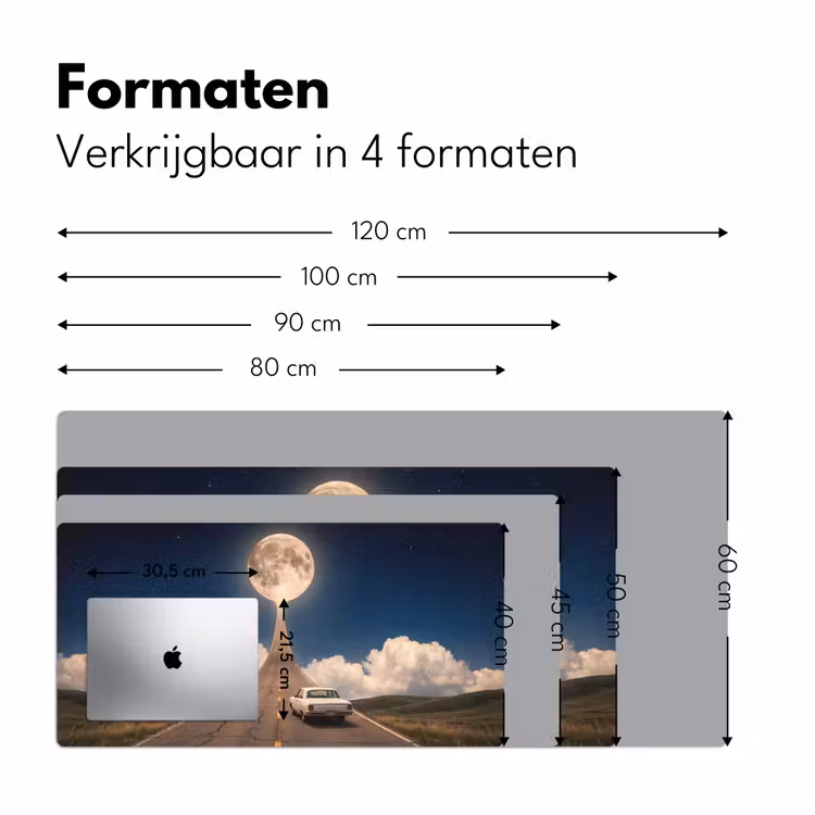 Bureau onderlegger - Weg - Maan - Nacht — 8