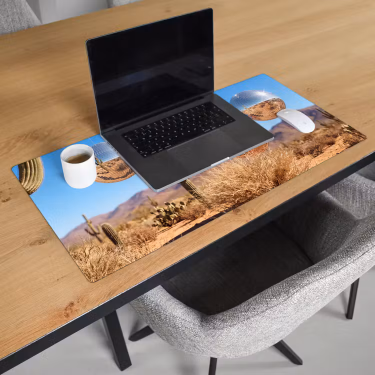 Bureau onderlegger - Woestijn - Spiegelbal - Kunst — 3