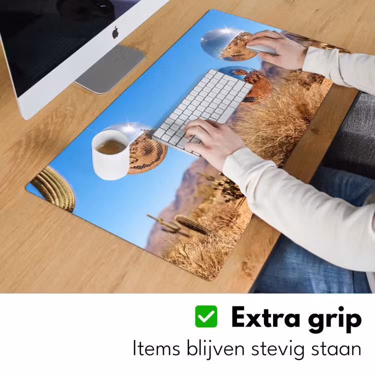 Bureau onderlegger - Woestijn - Spiegelbal - Kunst — 6