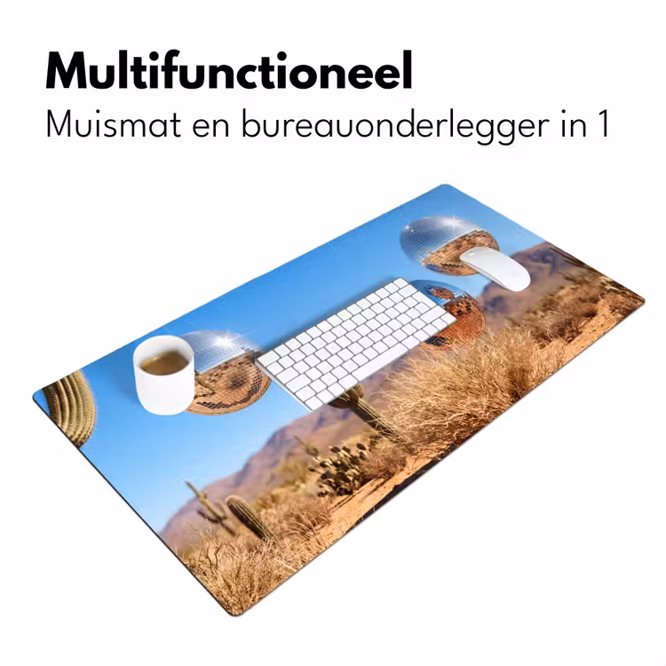 Bureau onderlegger - Woestijn - Spiegelbal - Kunst — 7