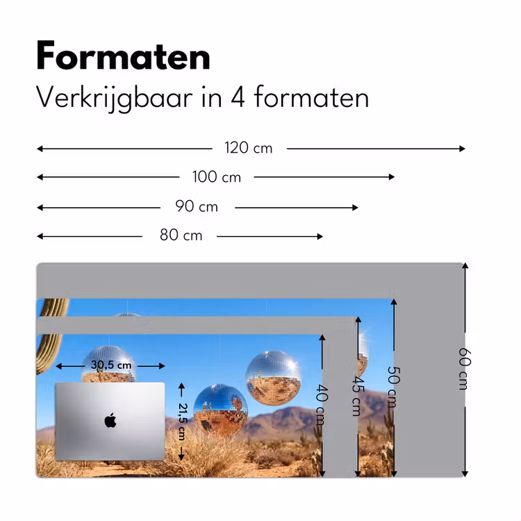 Bureau onderlegger - Woestijn - Spiegelbal - Kunst — 8