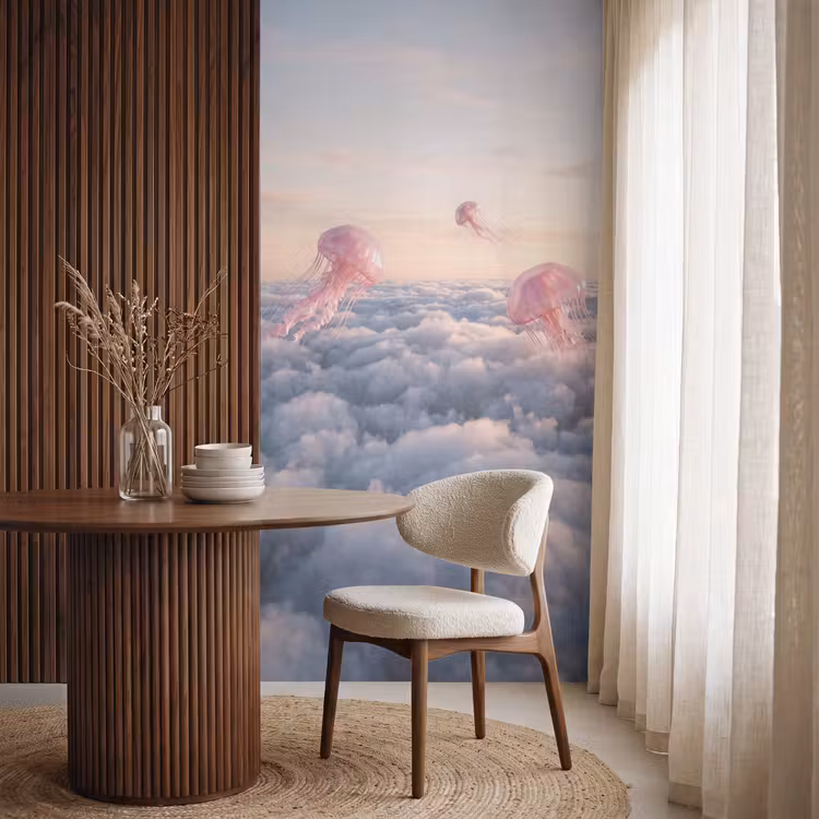 Behang - Roze dier - Wolken — 4