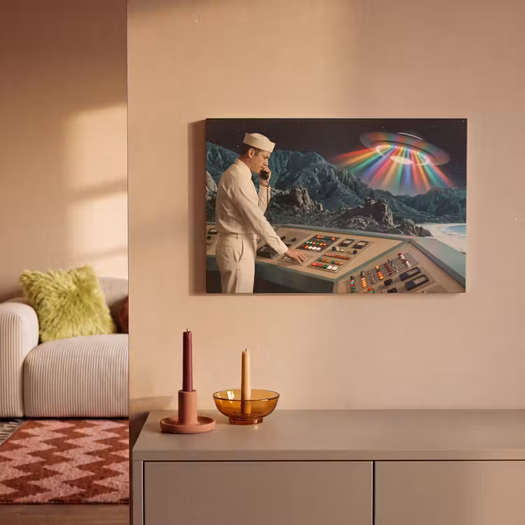 Canvas schilderij - Man - Controlekamer - Strand — 1