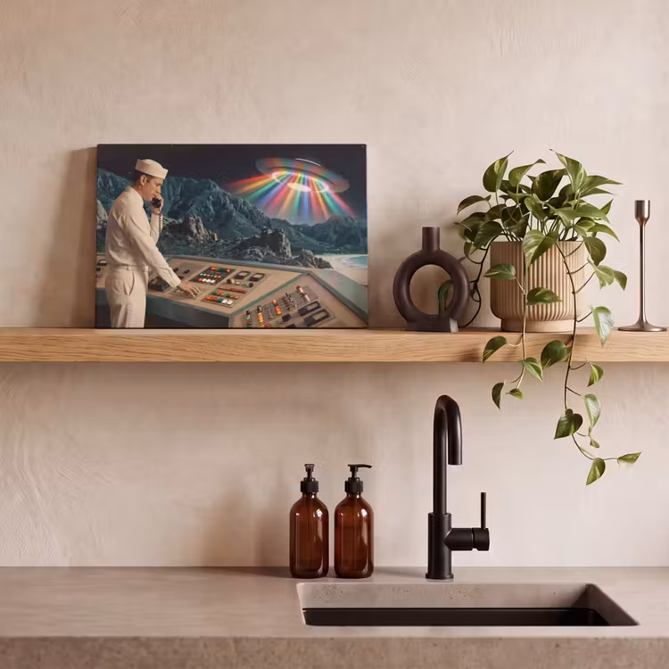 Canvas schilderij - Man - Controlekamer - Strand — 3