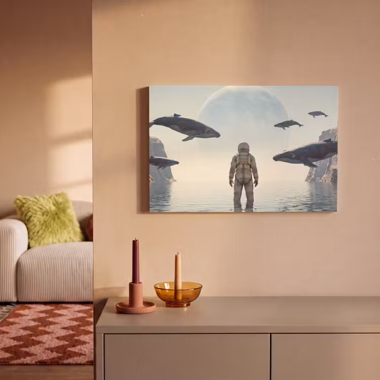 Canvas schilderij - Ruimtevaarder - Walvis - Fantasie — 1
