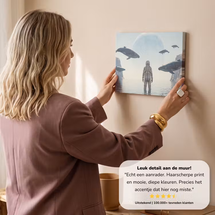 Canvas schilderij - Ruimtevaarder - Walvis - Fantasie — 2