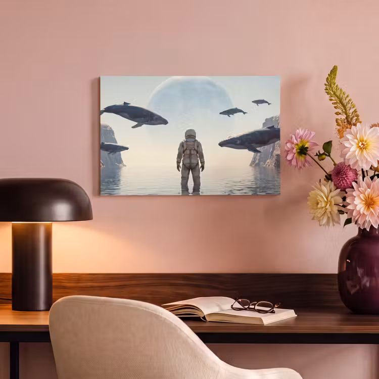 Canvas schilderij - Ruimtevaarder - Walvis - Fantasie — 5