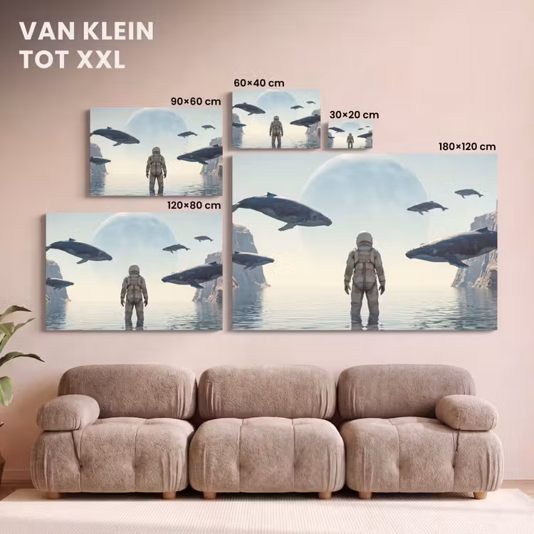 Canvas schilderij - Ruimtevaarder - Walvis - Fantasie — 7