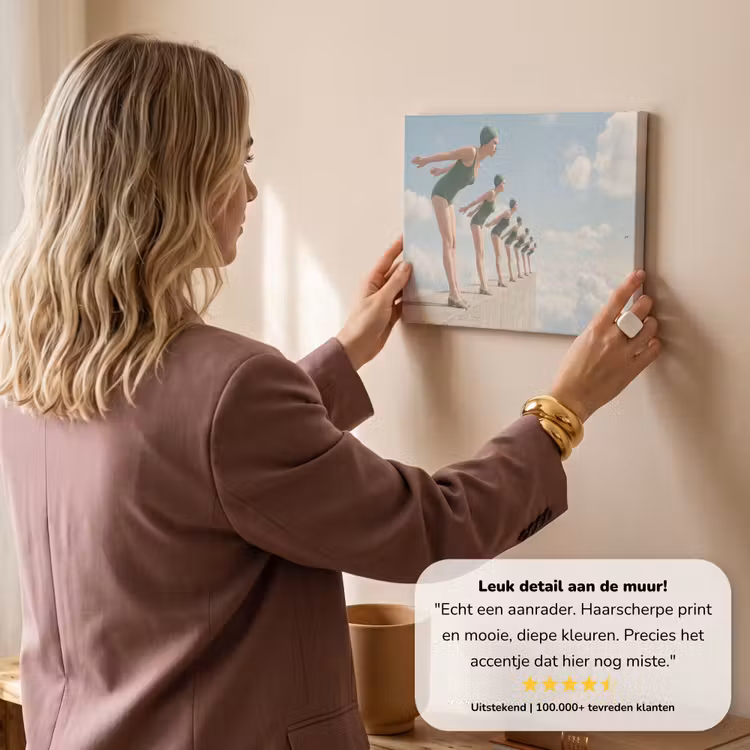 Canvas schilderij - Vrouwen - Duikhouding - Wolken — 2