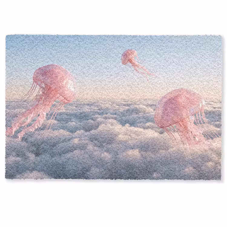 Deurmat - Roze dier - Wolken — 1