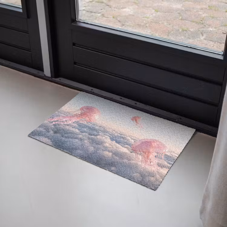 Deurmat - Roze dier - Wolken — 2