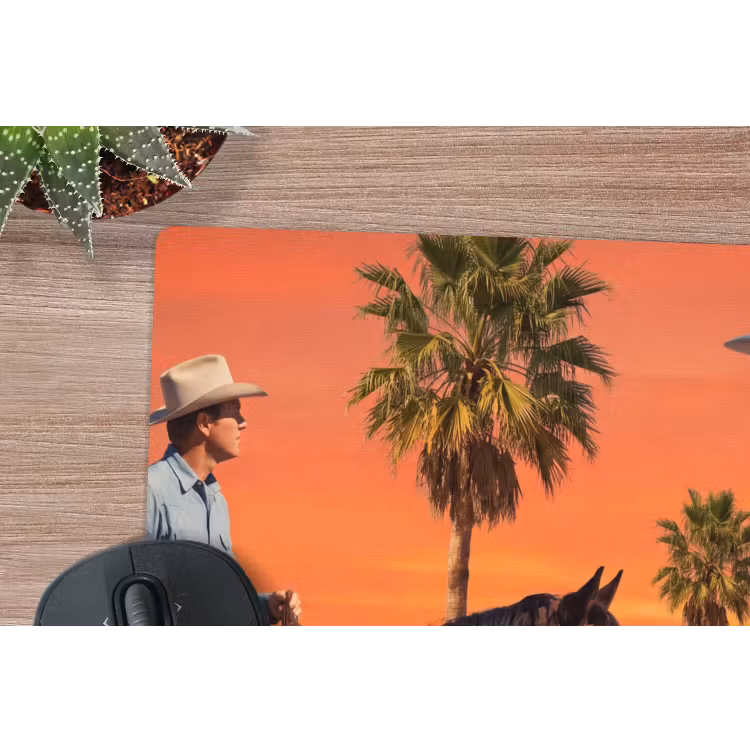 Muismat - Cowboy - Paard - Woestijn — 4
