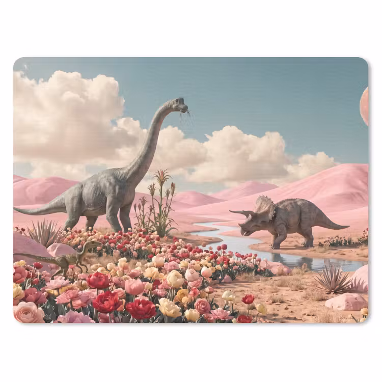 Muismat - Dinosaurus - Roze - Landschap — 1