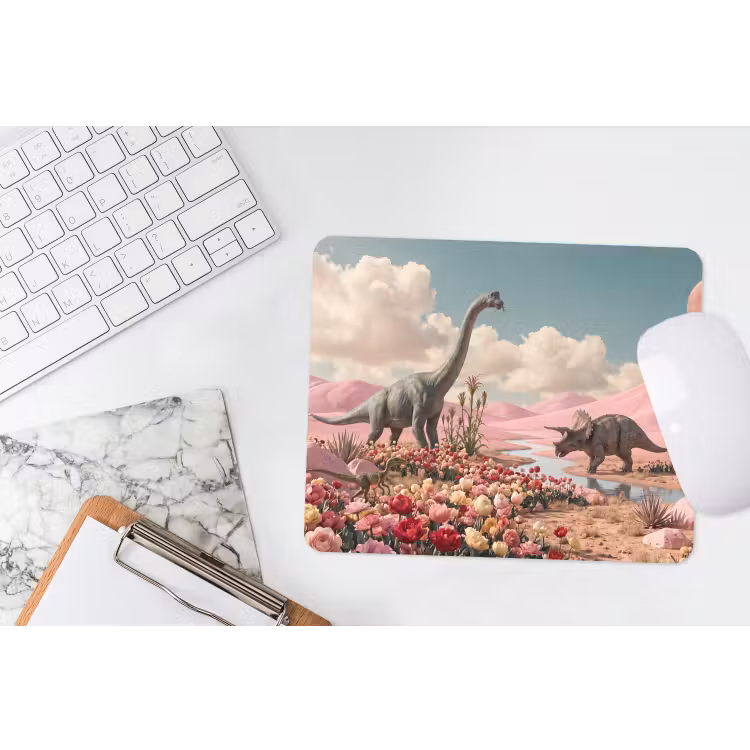 Muismat - Dinosaurus - Roze - Landschap — 2