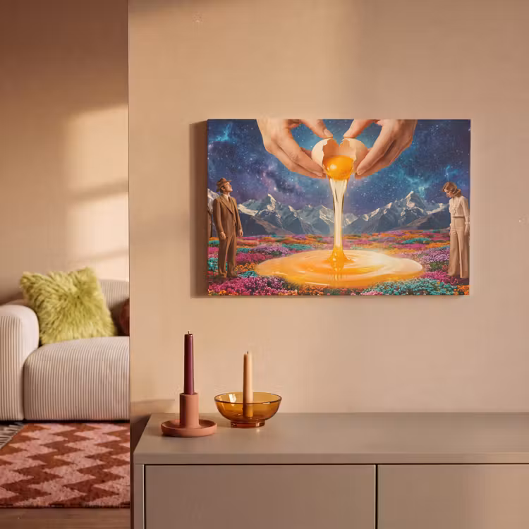 Canvas schilderij - Handen - Ei - Surrealisme — 1