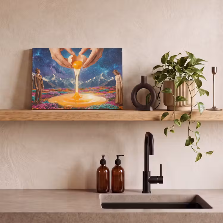 Canvas schilderij - Handen - Ei - Surrealisme — 3