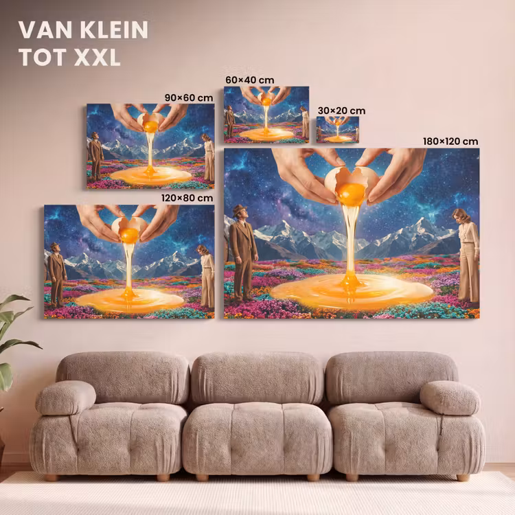 Canvas schilderij - Handen - Ei - Surrealisme — 7