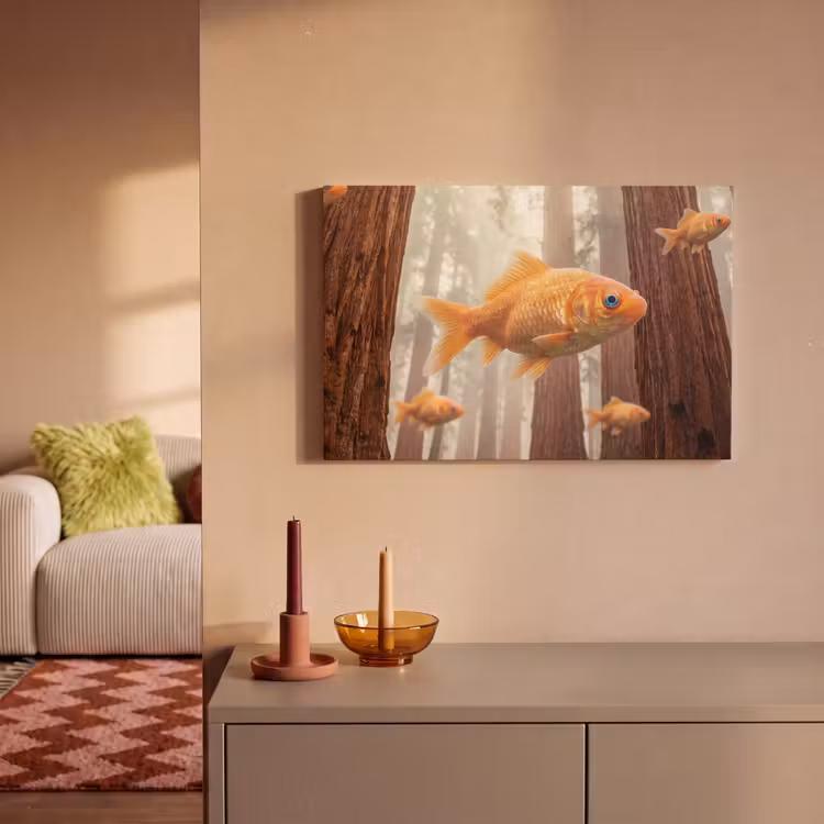 Canvas schilderij - Vis - Bos - Fantasie — 1
