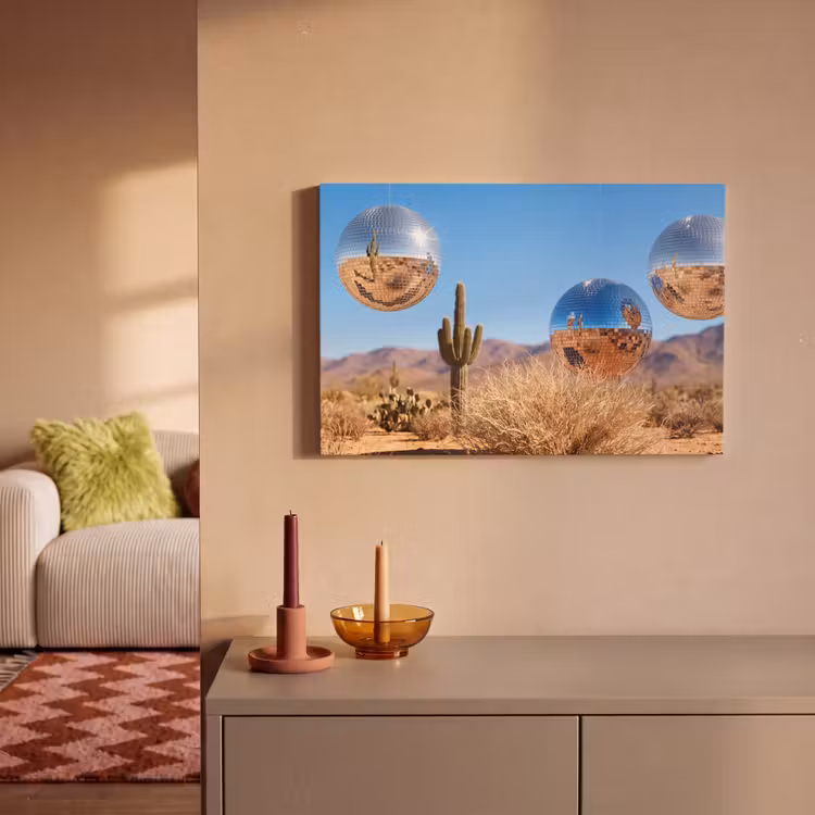 Canvas schilderij - Woestijn - Spiegelbal - Kunst — 1