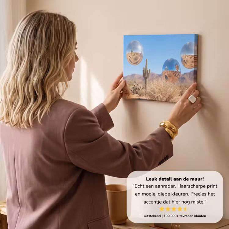 Canvas schilderij - Woestijn - Spiegelbal - Kunst — 2