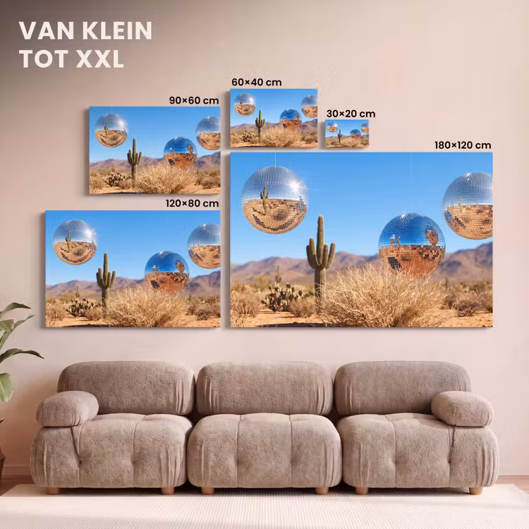 Canvas schilderij - Woestijn - Spiegelbal - Kunst — 7