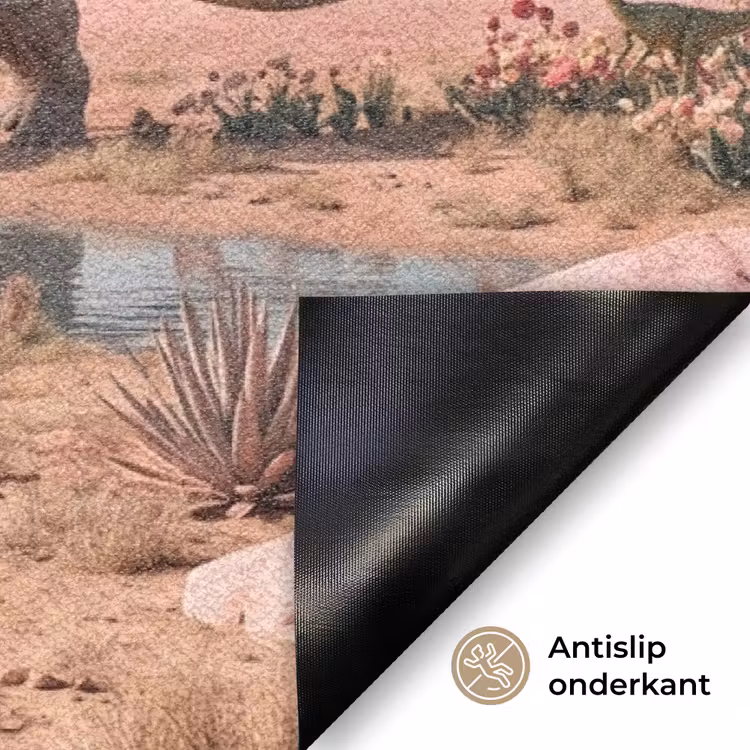 Deurmat - Dinosaurus - Roze - Landschap — 6