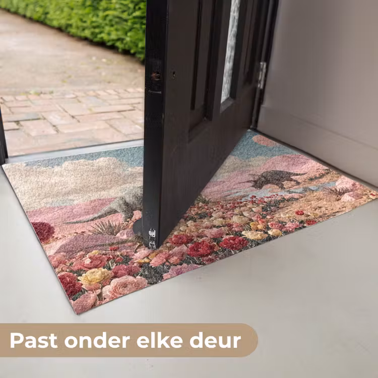 Deurmat - Dinosaurus - Roze - Landschap — 7