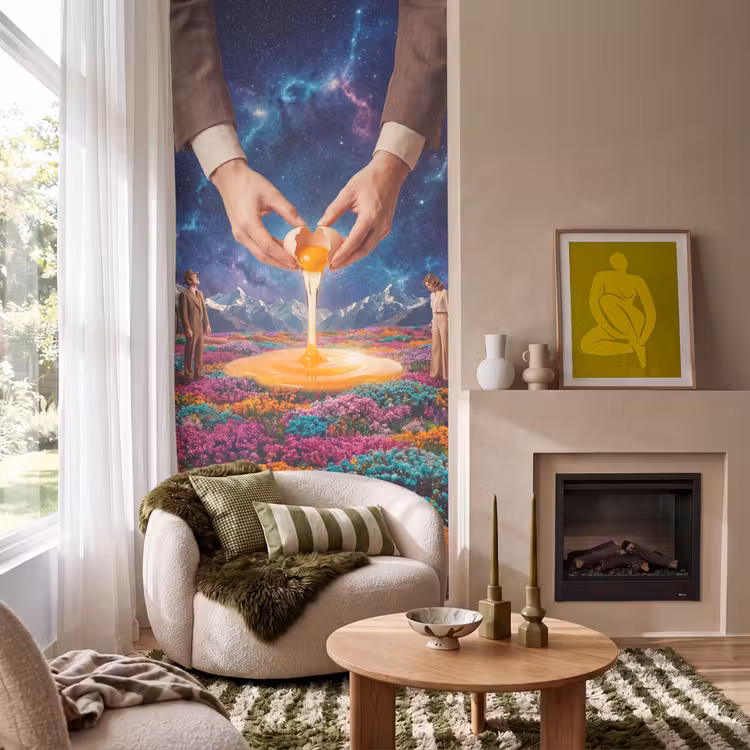 Behang - Handen - Ei - Surrealisme — 1