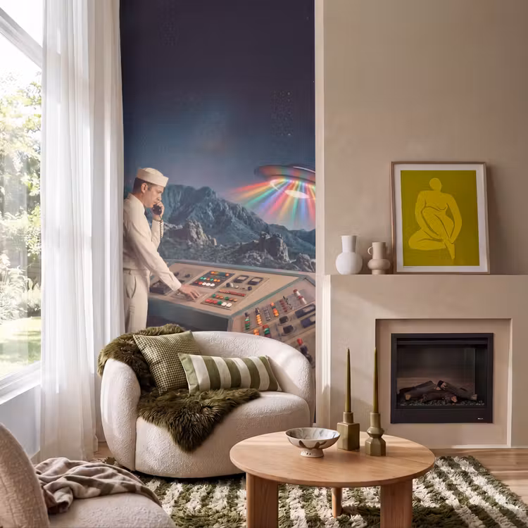 Behang - Man - Controlekamer - Strand — 1