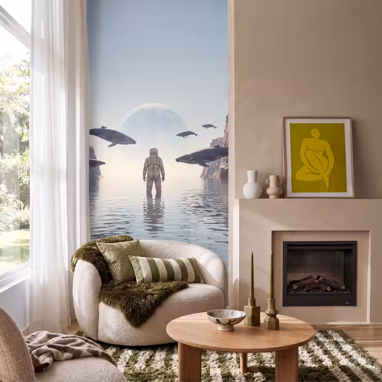 Behang - Ruimtevaarder - Walvis - Fantasie — 1