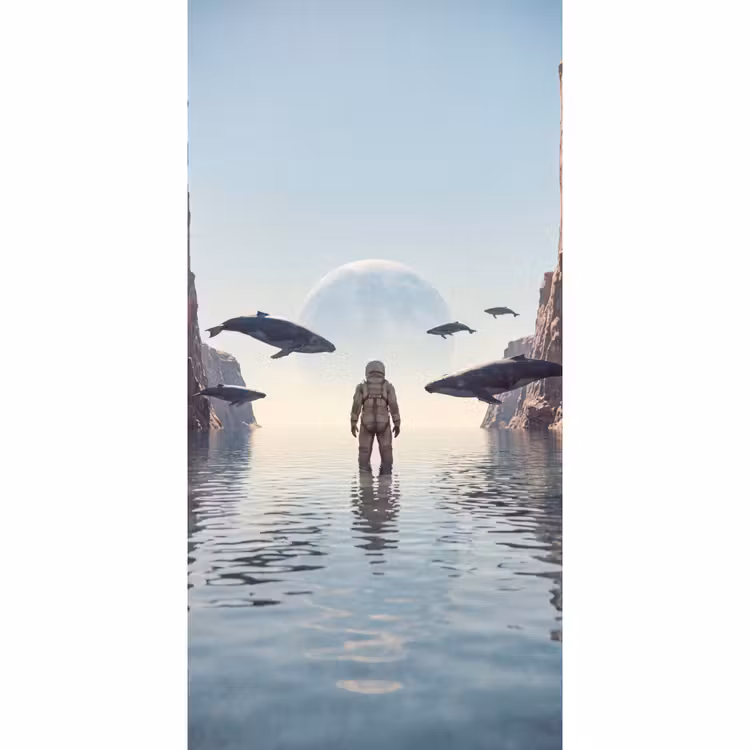 Behang - Ruimtevaarder - Walvis - Fantasie — 2