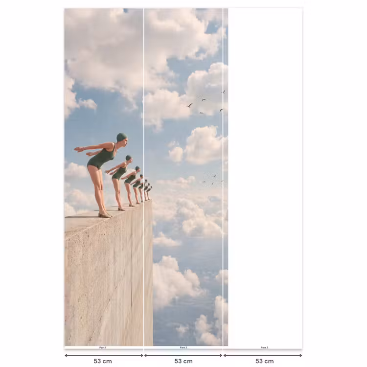 Behang - Vrouwen - Duikhouding - Wolken — 6