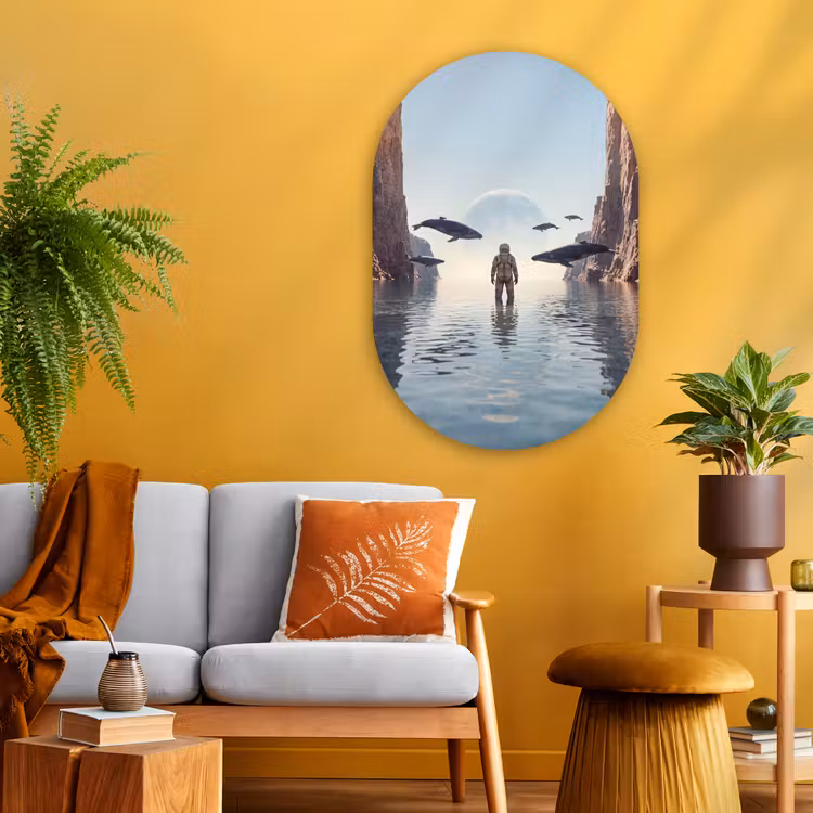 Muurovaal - Glas - Ruimtevaarder - Walvis - Fantasie — 3