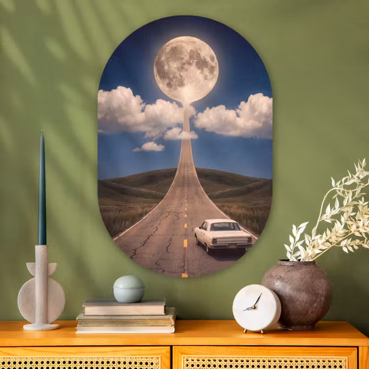 Muurovaal - Glas - Weg - Maan - Nacht — 2