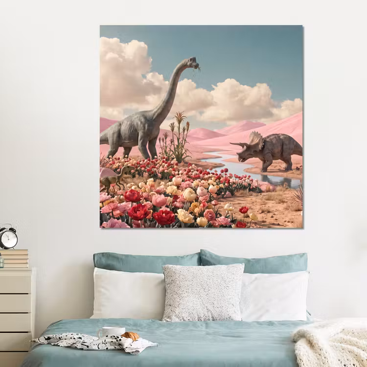 Forex - Dinosaurus - Roze - Landschap — 2