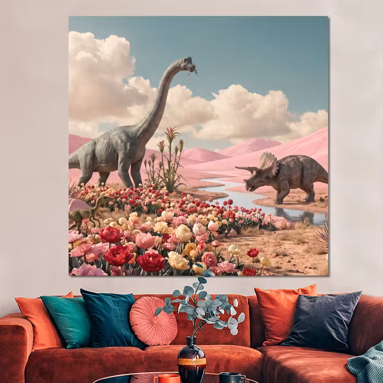 Forex - Dinosaurus - Roze - Landschap — 3