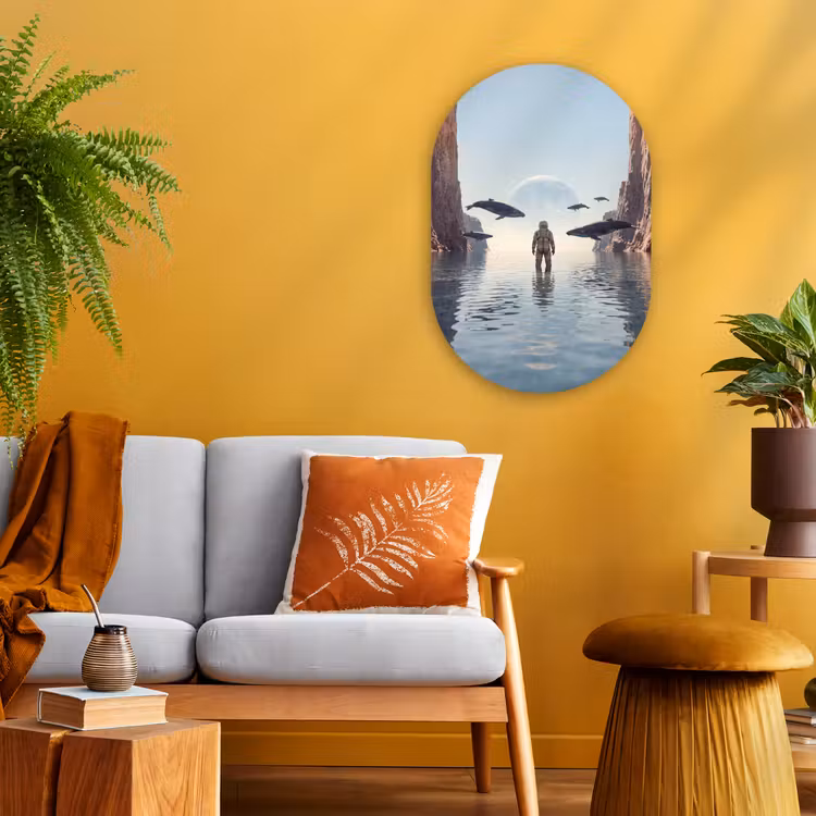 Muurovaal - Kunststof - Ruimtevaarder - Walvis - Fantasie — 2