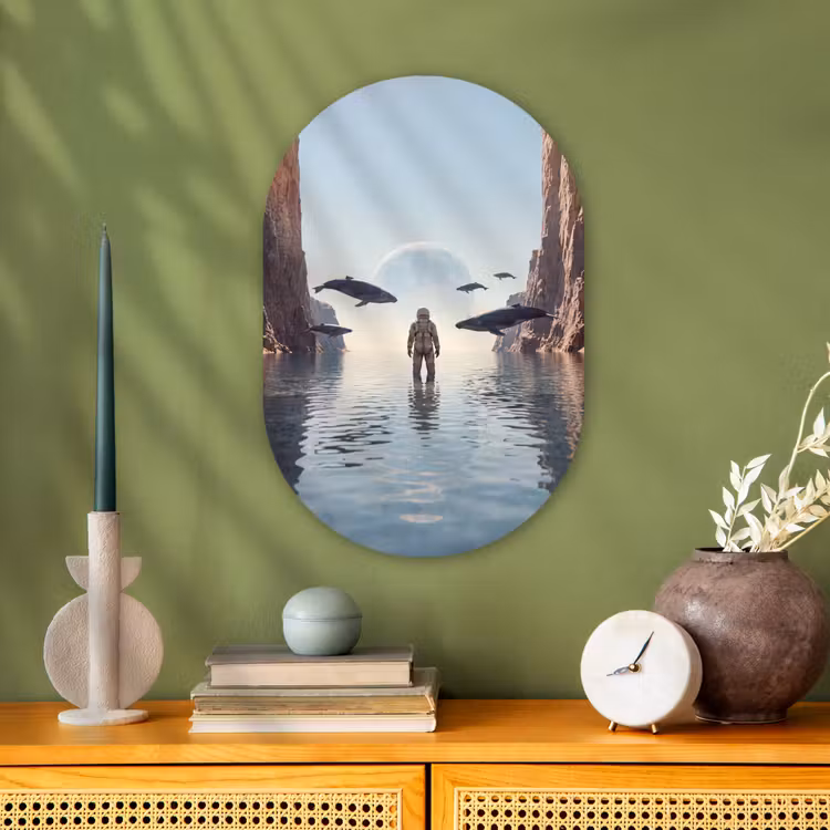 Muurovaal - Kunststof - Ruimtevaarder - Walvis - Fantasie — 3