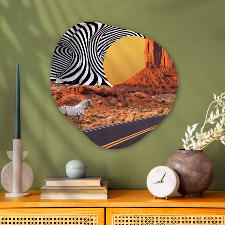 Organisch schilderij - Glas - Paard - Woestijn - Natuur — 2