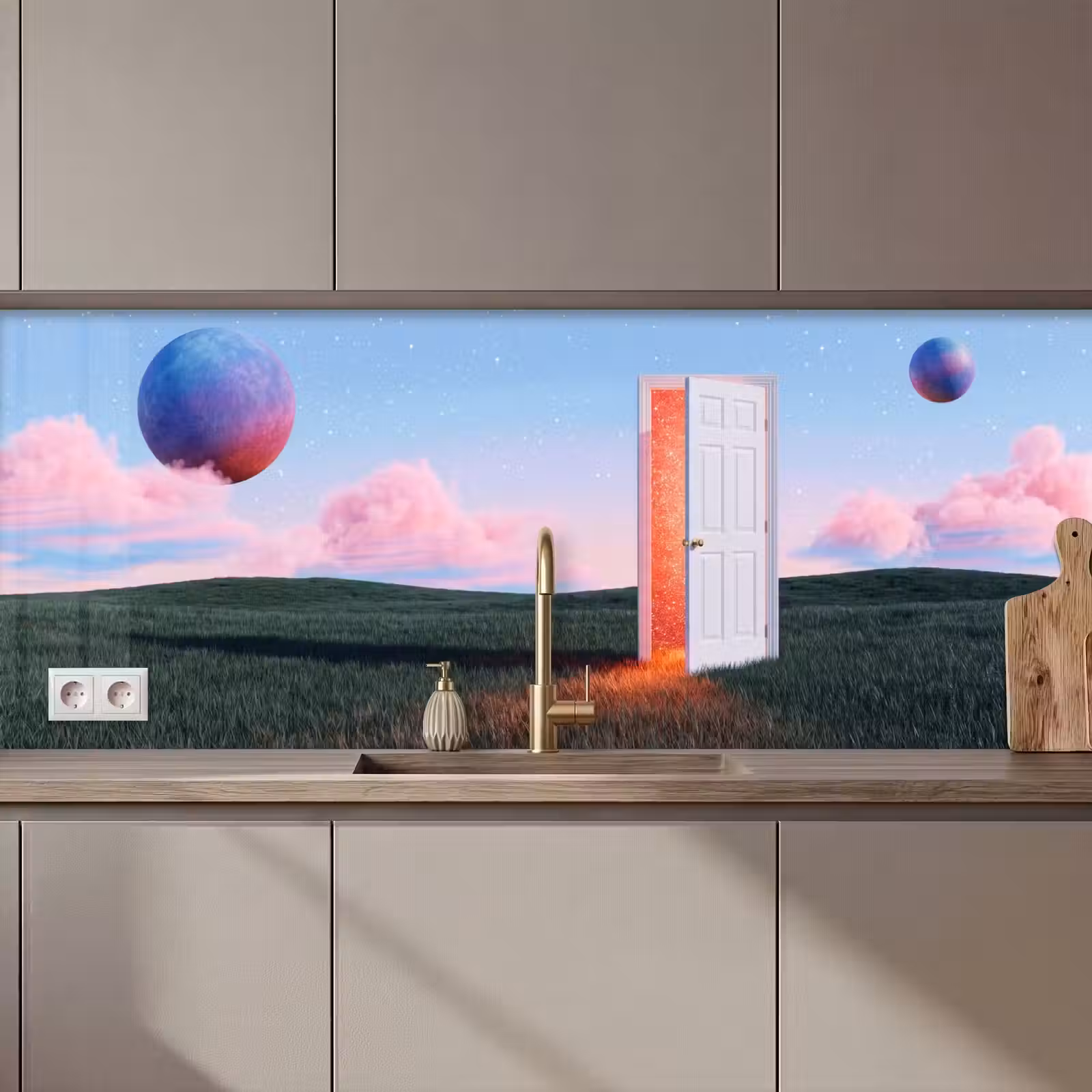 Keuken achterwand - Deur - Fantasie - Ruimte — 1