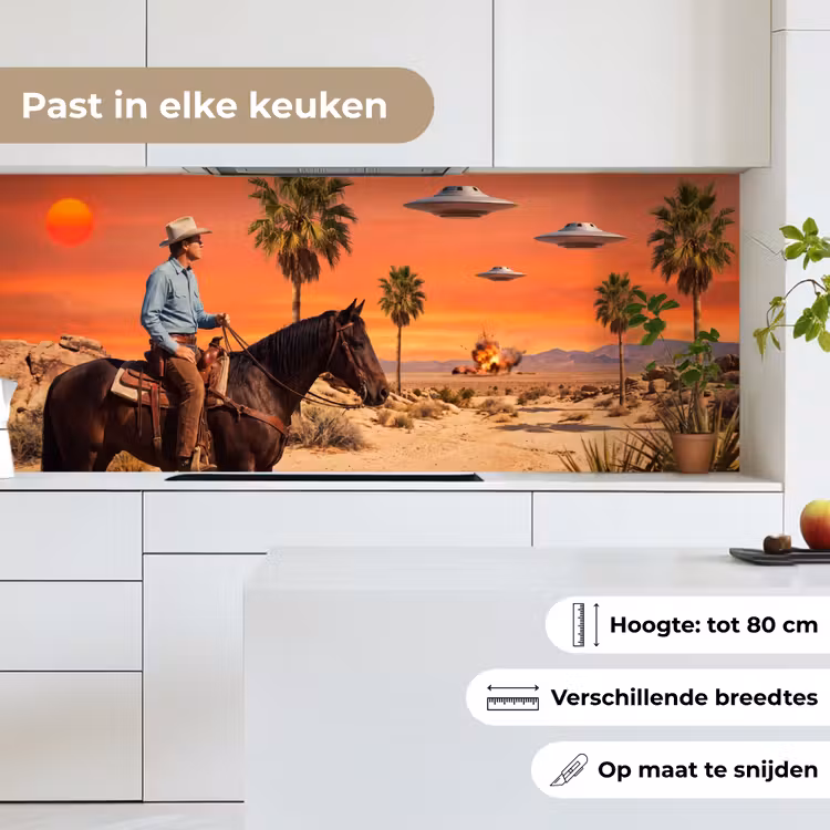Keuken achterwand - Cowboy - Paard - Woestijn — 4