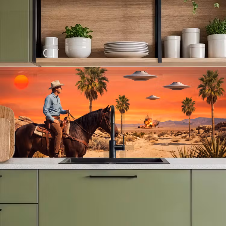 Keuken achterwand - Cowboy - Paard - Woestijn — 5