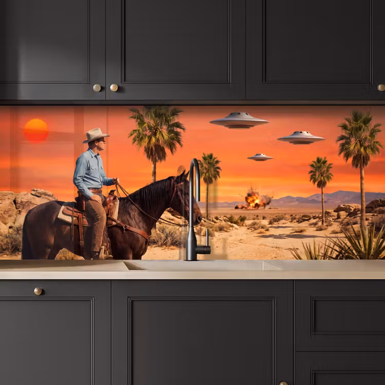 Keuken achterwand - Cowboy - Paard - Woestijn — 6