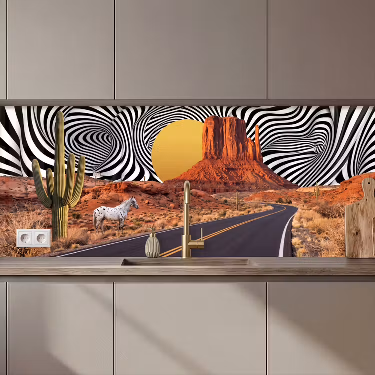 Keuken achterwand - Paard - Woestijn - Natuur — 1