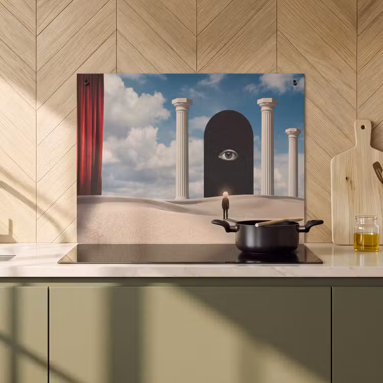 Inductie beschermer en spatscherm (2in1) - Droom - Woestijn - Oog — 2