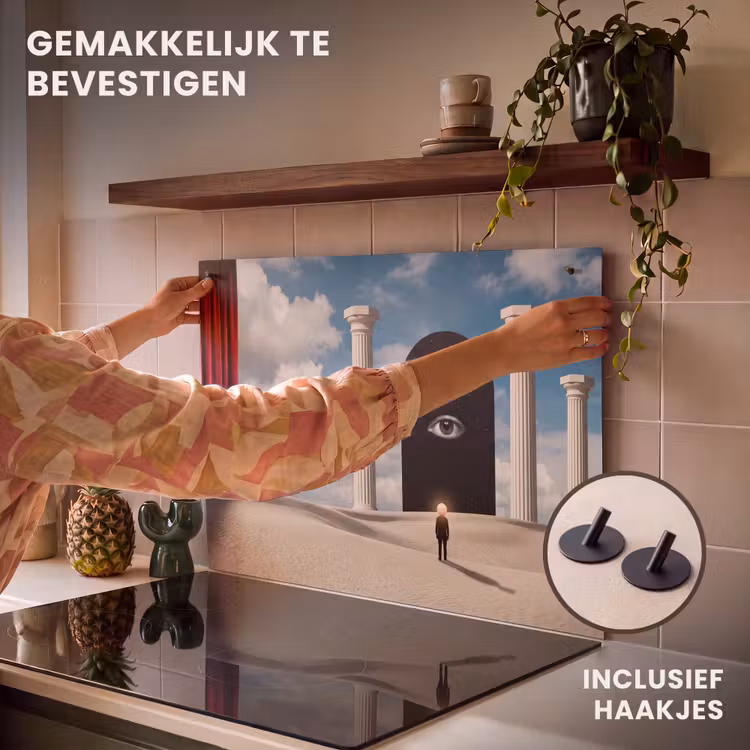 Inductie beschermer en spatscherm (2in1) - Droom - Woestijn - Oog — 7