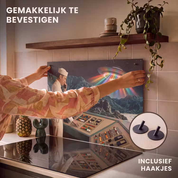 Inductie beschermer en spatscherm (2in1) - Man - Controlekamer - Strand — 7