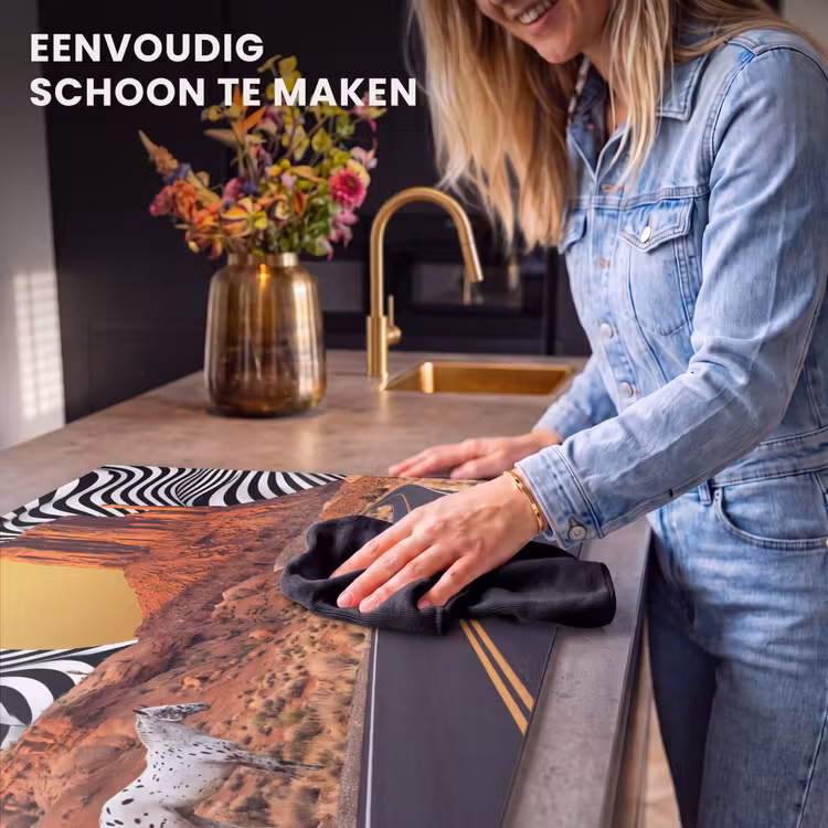 Inductie beschermer en spatscherm (2in1) - Paard - Woestijn - Natuur — 5
