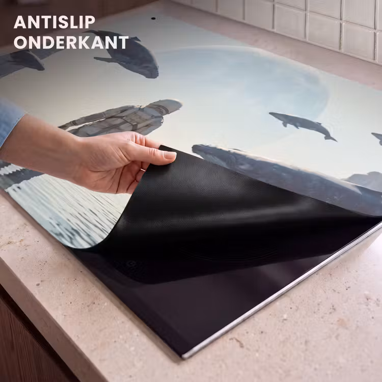 Inductie beschermer en spatscherm (2in1) - Ruimtevaarder - Walvis - Fantasie — 4