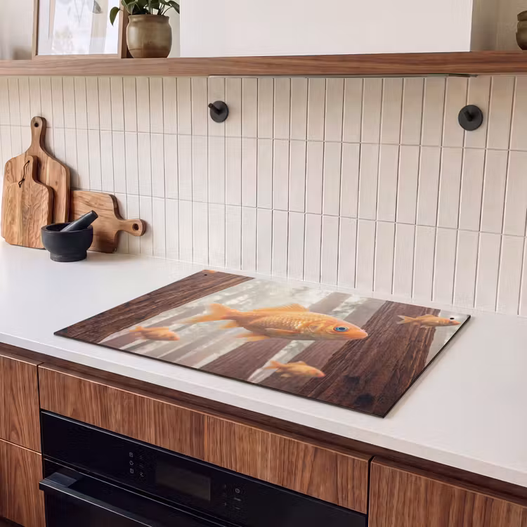 Inductie beschermer en spatscherm (2in1) - Vis - Bos - Fantasie — 3